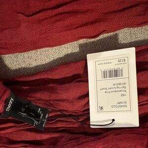 Theory Rosewood Pink Linen Scarf